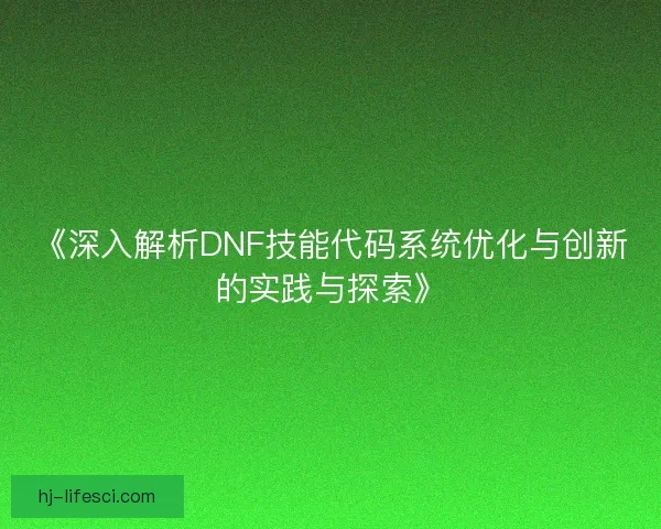 《深入解析DNF技能代码系统优化与创新的实践与探索》