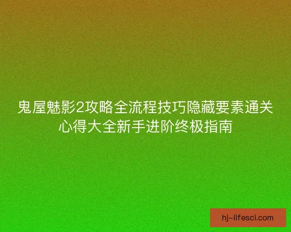 鬼屋魅影2攻略全流程技巧隐藏要素通关心得大全新手进阶终极指南