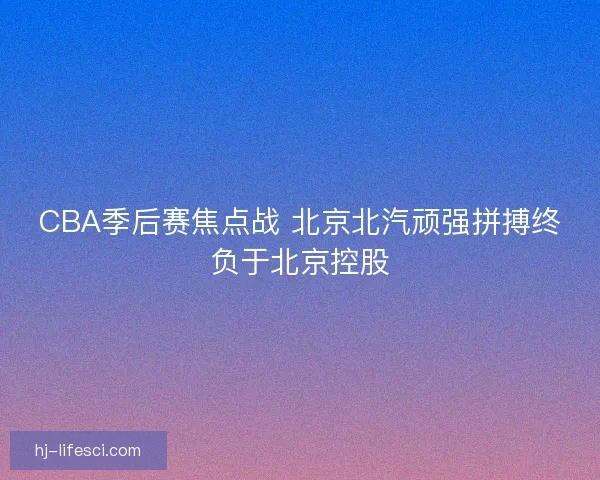 CBA季后赛焦点战 北京北汽顽强拼搏终负于北京控股