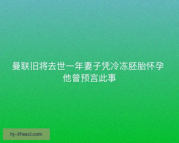 曼联旧将去世一年妻子凭冷冻胚胎怀孕 他曾预言此事 曼联旧将去世一年妻子凭冷冻胚胎怀孕 他曾预言此事